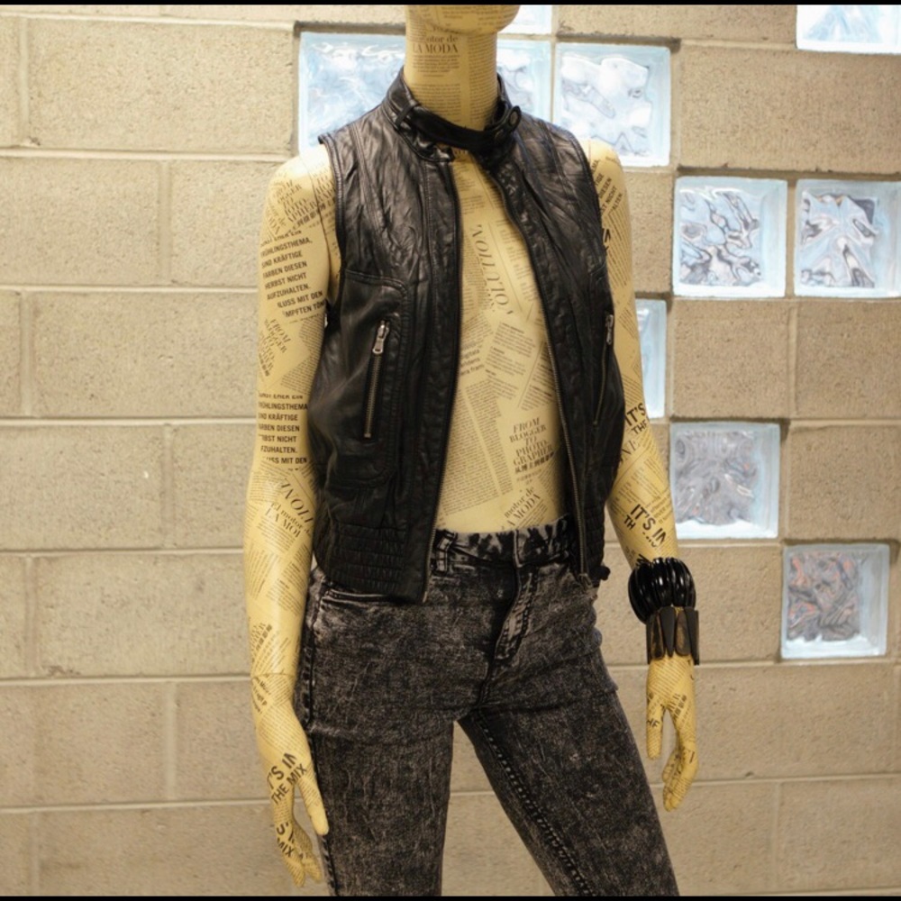 Faux leather vest